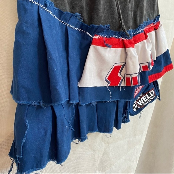 Summit Racing Vintage Handmade Tiered Employee Shirt Ruffled Skirt One Of A Kind - Picture 3 of 8
